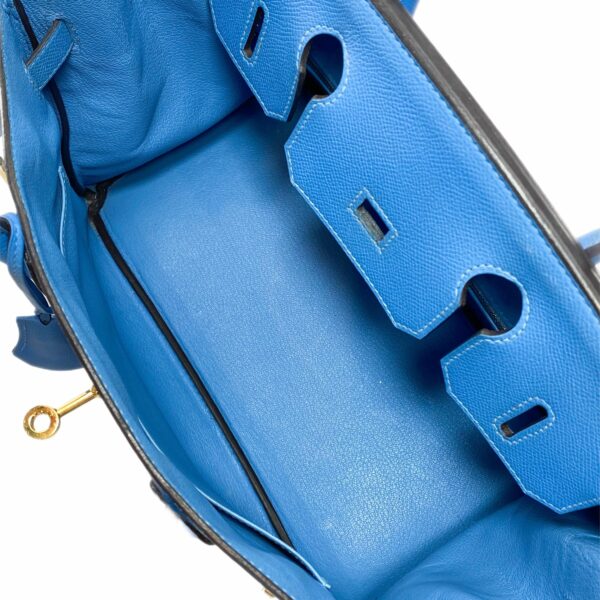 HM Birkin 30 Bleu Paradis Epsom Gold Hardware - Image 10