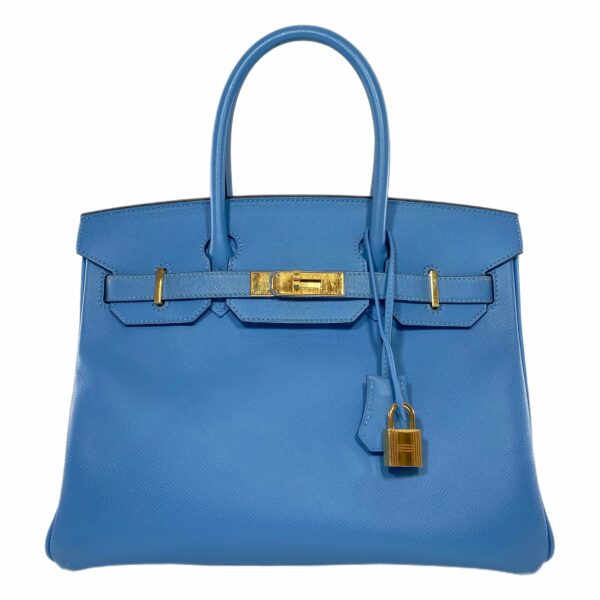 HM Birkin 30 Bleu Paradis Epsom Gold Hardware