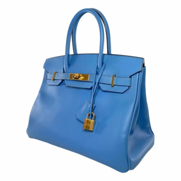 HM Birkin 30 Bleu Paradis Epsom Gold Hardware - Image 5