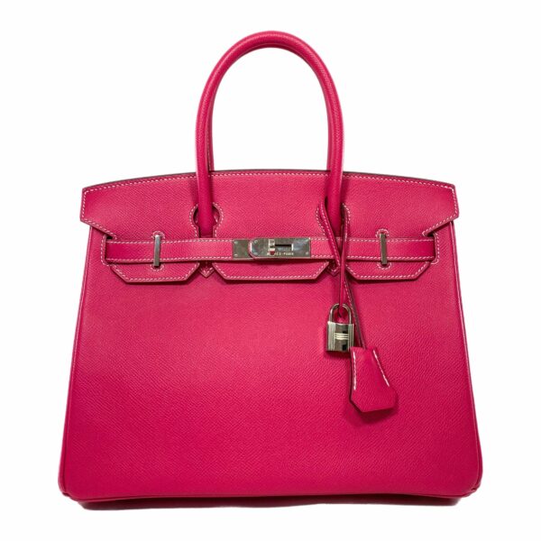 HM Birkin 30 Rose Tyrien Epsom Palladium Hardware