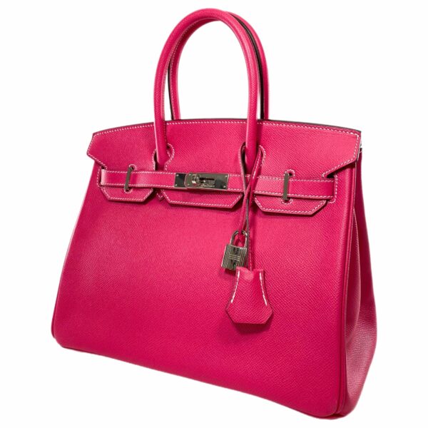 HM Birkin 30 Rose Tyrien Epsom Palladium Hardware - Image 3