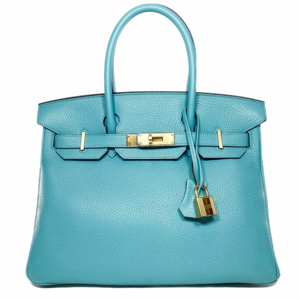 HM Birkin 30 Bleu Saint Cyr Togo Gold Hardware