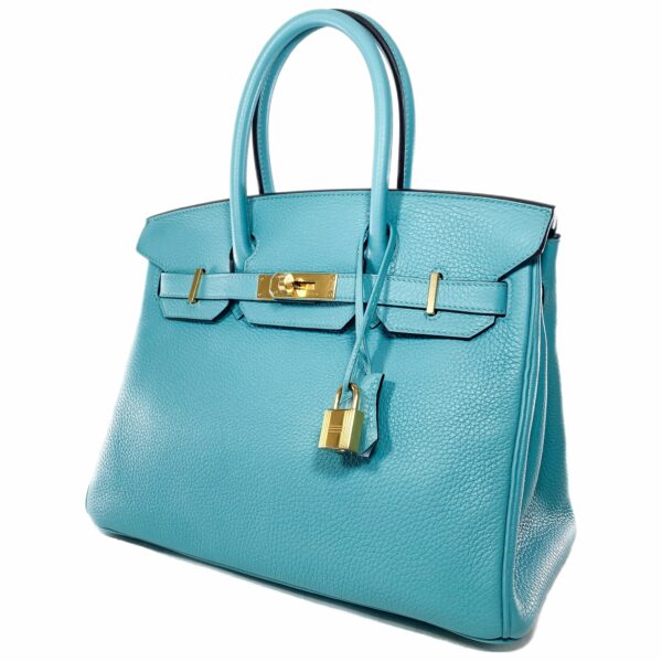 HM Birkin 30 Bleu Saint Cyr Togo Gold Hardware - Image 3