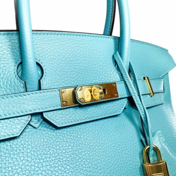 HM Birkin 30 Bleu Saint Cyr Togo Gold Hardware - Image 11