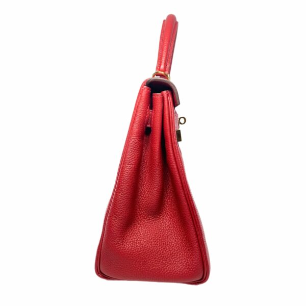 HM Kelly 28 Rouge Garance Togo Gold Hardware - Image 4