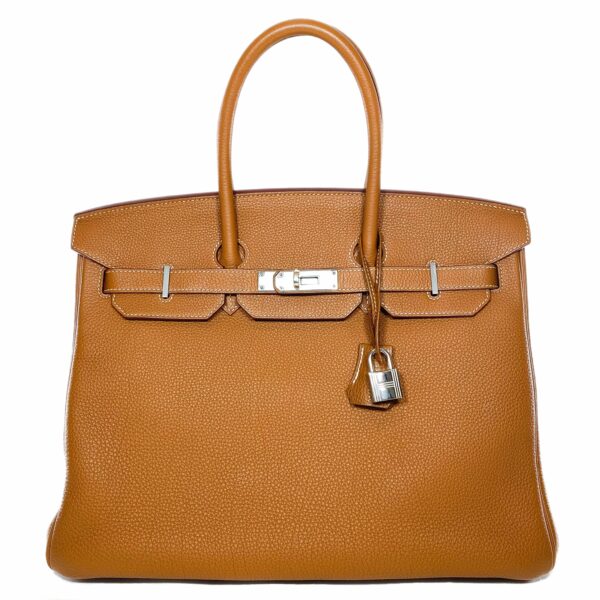 HM Birkin 35 Gold Togo Palladium Hardware