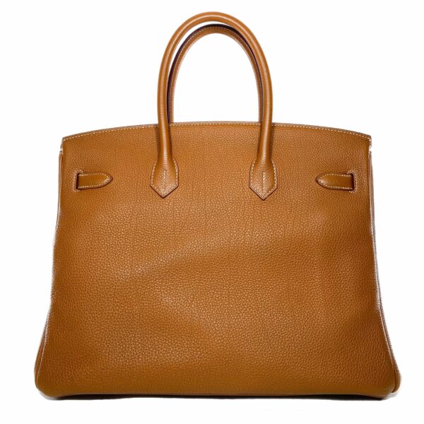 HM Birkin 35 Gold Togo Palladium Hardware - Image 2