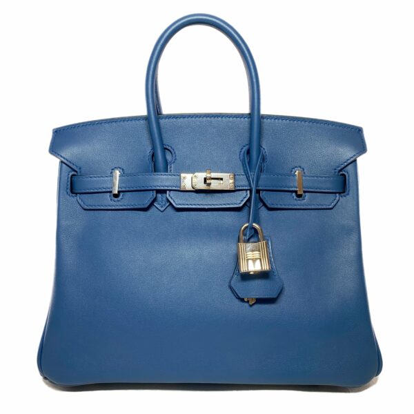 HM Birkin 25 Blue Brighton Swift Palladium Hardware