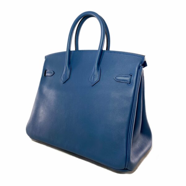 HM Birkin 25 Blue Brighton Swift Palladium Hardware - Image 4