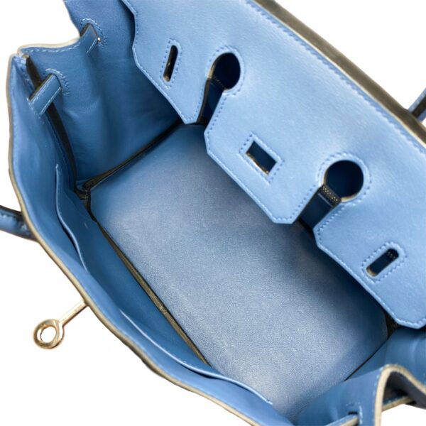 HM Birkin 25 Blue Brighton Swift Palladium Hardware - Image 10