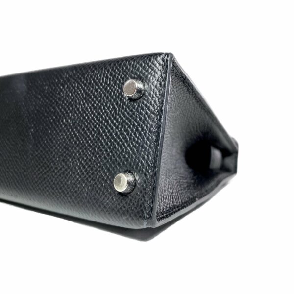 HM Mini Kelly 20 Black Epsom Palladium Hardware - Image 10