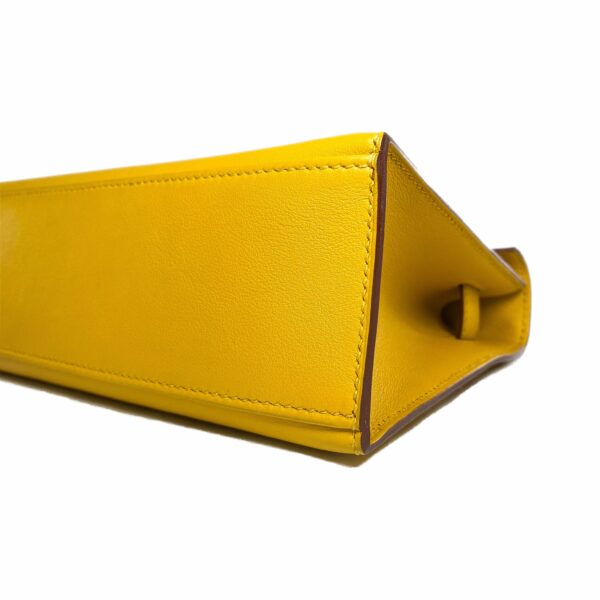 HM Kelly Pochette Jaune Ambre Swift Gold Hardware - Image 9