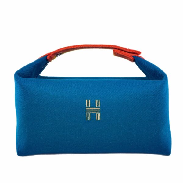 Hermès Bride-a-Brac Blue Paon Wool Rocabar Large Vanity Case