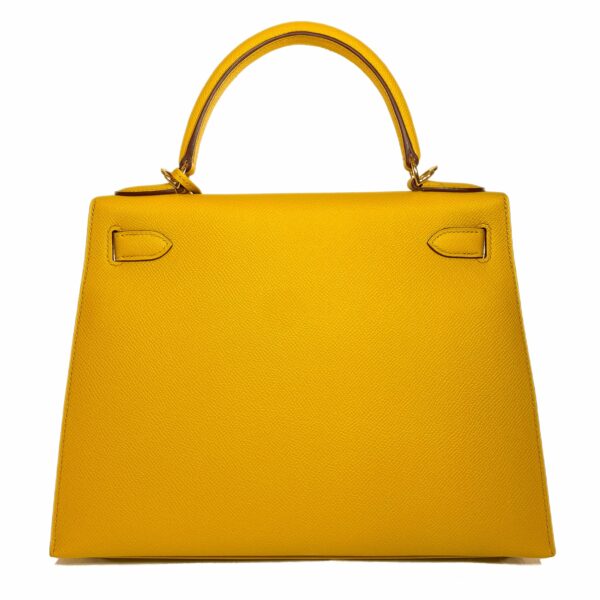 HM Kelly 28 Jaune Ambre Epsom Gold Hardware - Image 3