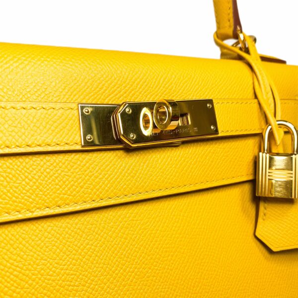 HM Kelly 28 Jaune Ambre Epsom Gold Hardware - Image 12