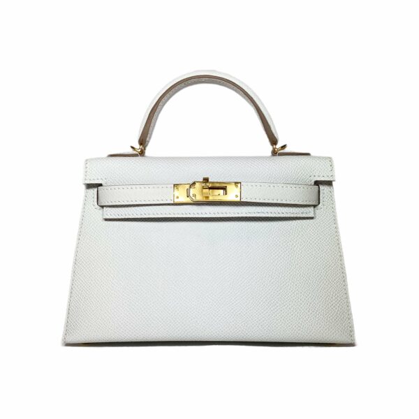 HM Mini Kelly 20 Gris Pale Epsom Gold Hardware