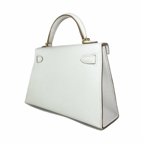 HM Mini Kelly 20 Gris Pale Epsom Gold Hardware - Image 5