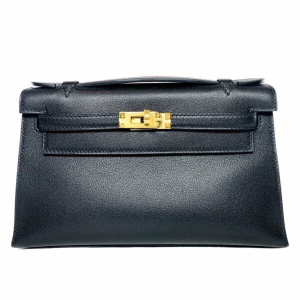 HM Kelly Pochette Noir Madame Gold Hardware