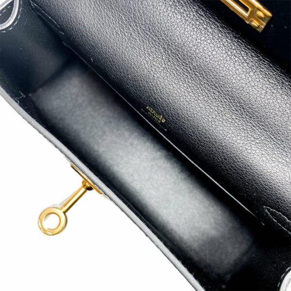 HM Kelly Pochette Noir Madame Gold Hardware - Image 10