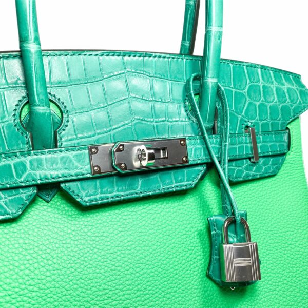 HM Birkin 30 Touch Vert Jade Vert Comics Nilo Crocodile Togo Palladium Hardware - Image 11