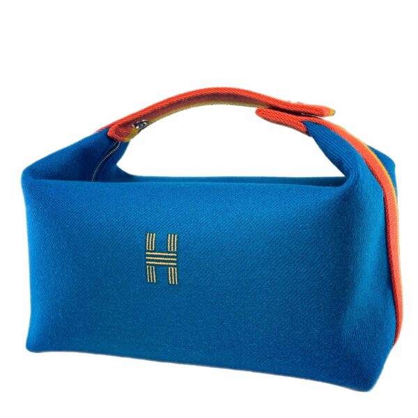 Hermès Bride-a-Brac Blue Paon Wool Rocabar Large Vanity Case - Image 5