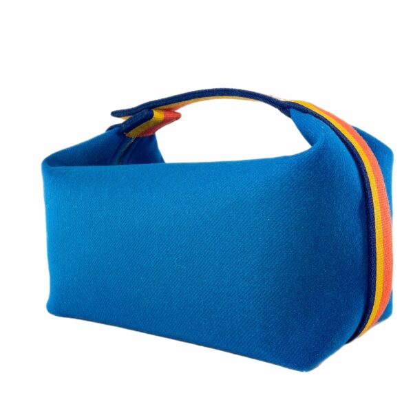 Hermès Bride-a-Brac Blue Paon Wool Rocabar Large Vanity Case - Image 6