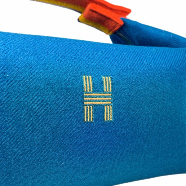 Hermès Bride-a-Brac Blue Paon Wool Rocabar Large Vanity Case - Image 11