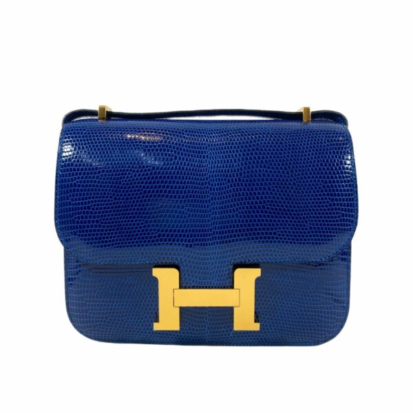 HM Constance 18 Bleu Saphir Lizard Gold Hardware