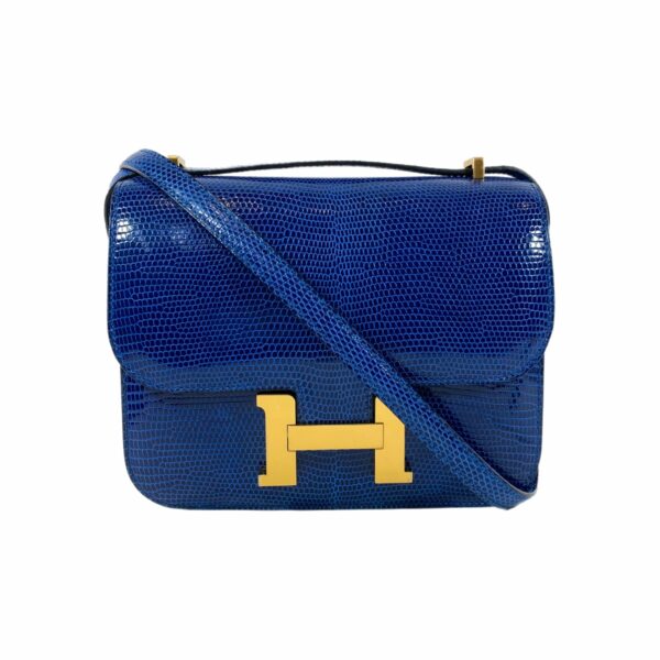 HM Constance 18 Bleu Saphir Lizard Gold Hardware - Image 3