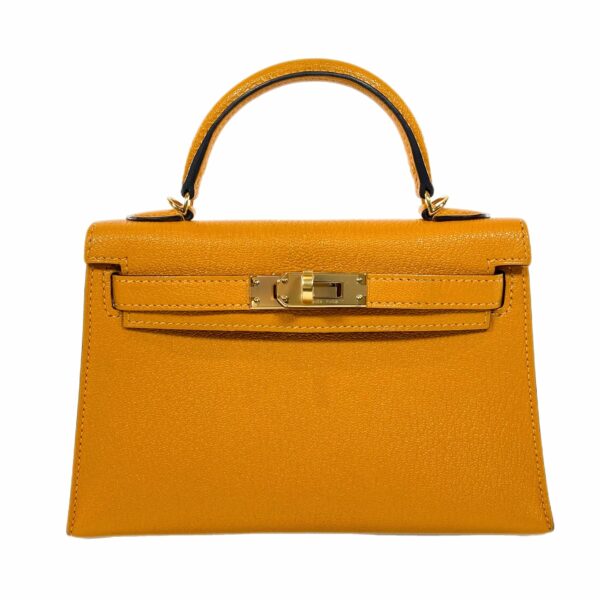 HM Mini Kelly 20 Jaune Ambre Chevre Mysore Gold Hardware