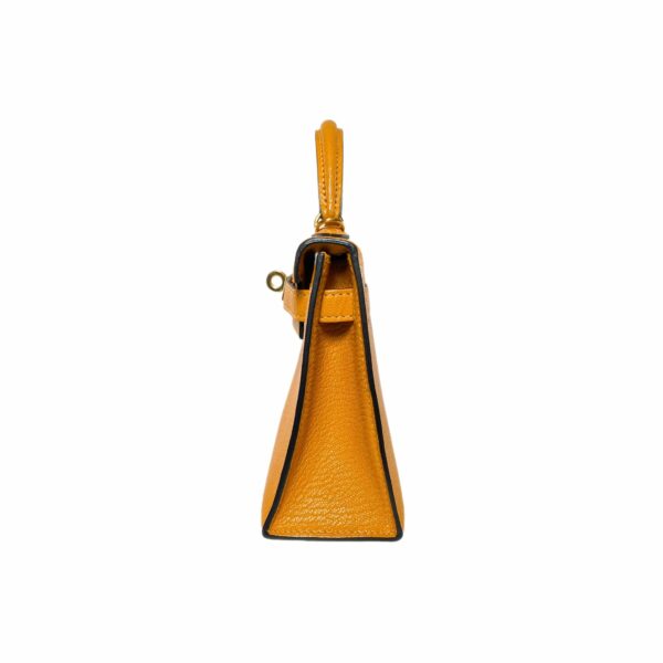 HM Mini Kelly 20 Jaune Ambre Chevre Mysore Gold Hardware - Image 5