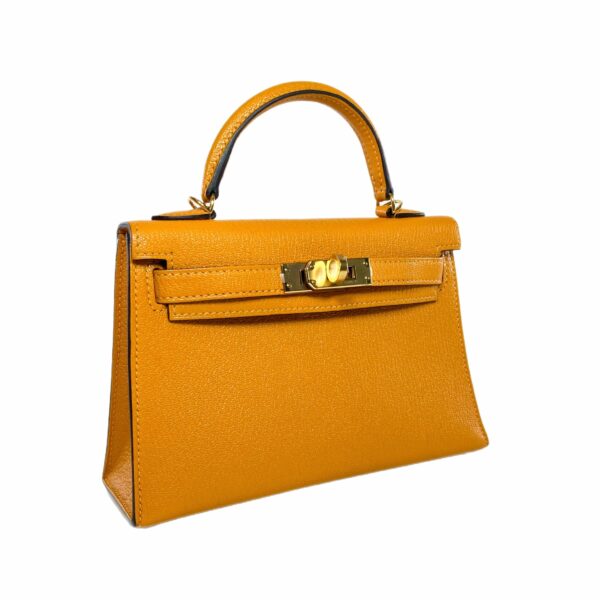 HM Mini Kelly 20 Jaune Ambre Chevre Mysore Gold Hardware - Image 9