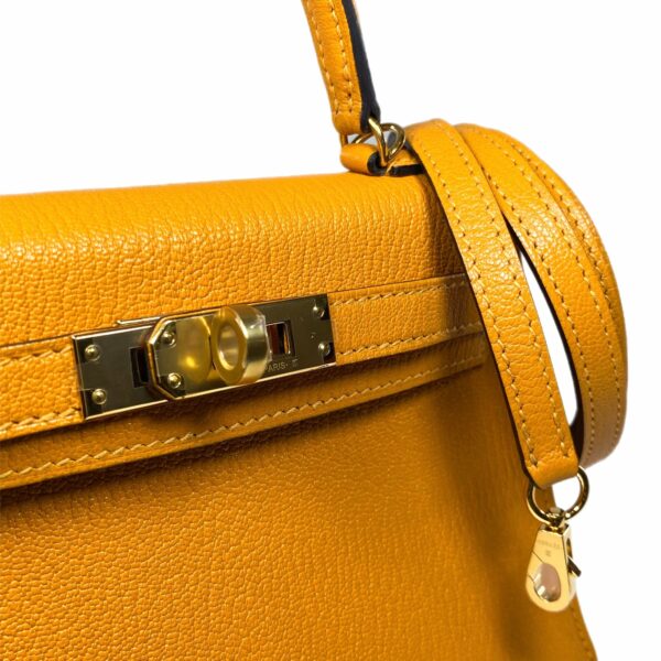 HM Mini Kelly 20 Jaune Ambre Chevre Mysore Gold Hardware - Image 12