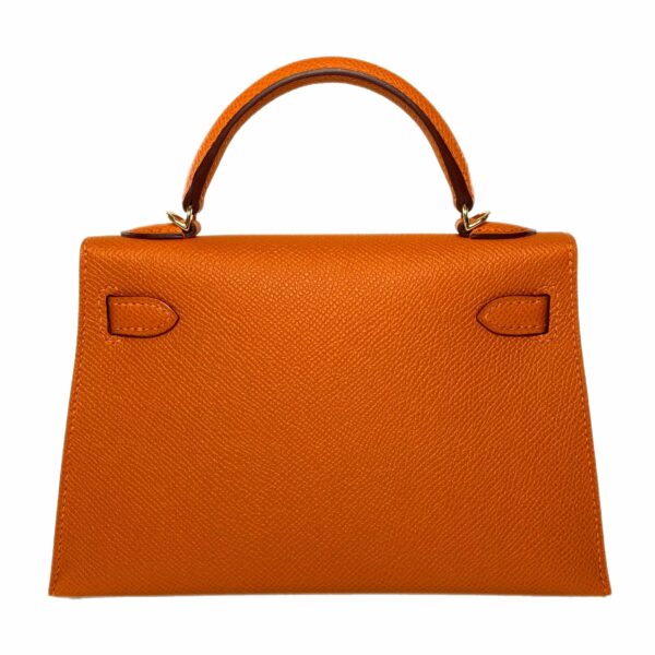 HM Mini Kelly 20 Orange Epsom Gold Hardware - Image 3