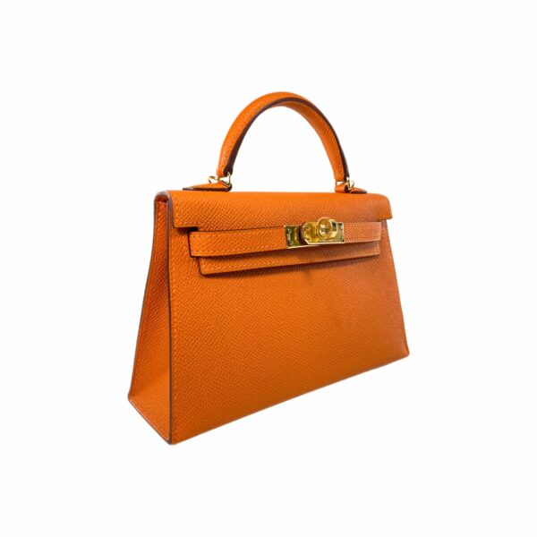 HM Mini Kelly 20 Orange Epsom Gold Hardware - Image 10