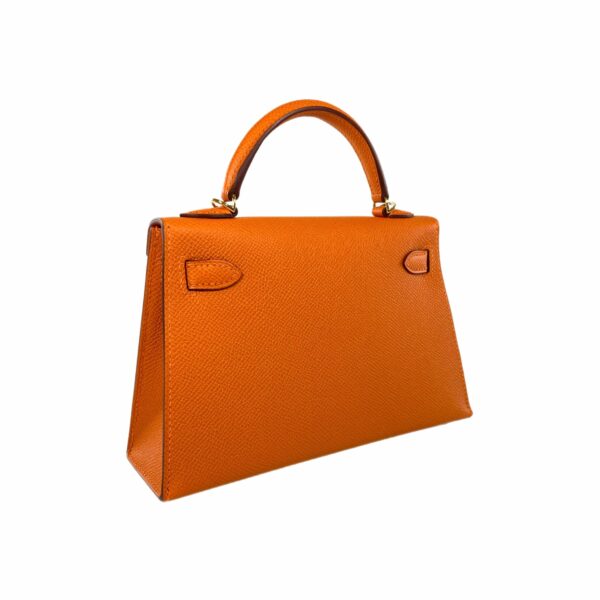 HM Mini Kelly 20 Orange Epsom Gold Hardware - Image 11