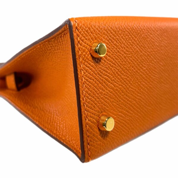 HM Mini Kelly 20 Orange Epsom Gold Hardware - Image 7