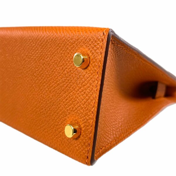 HM Mini Kelly 20 Orange Epsom Gold Hardware - Image 8