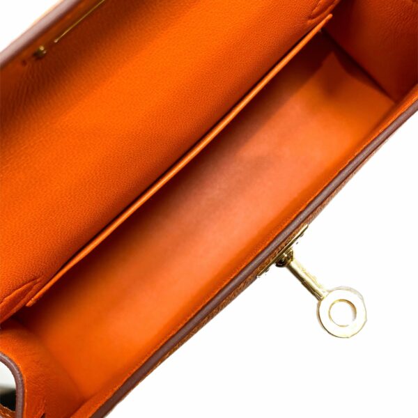 HM Mini Kelly 20 Orange Epsom Gold Hardware - Image 13