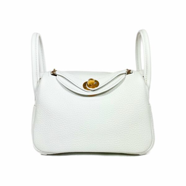 HM Mini Lindy White Clemence Gold Hardware