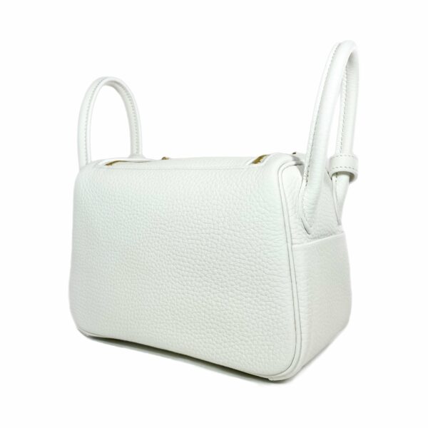 HM Mini Lindy White Clemence Gold Hardware - Image 5