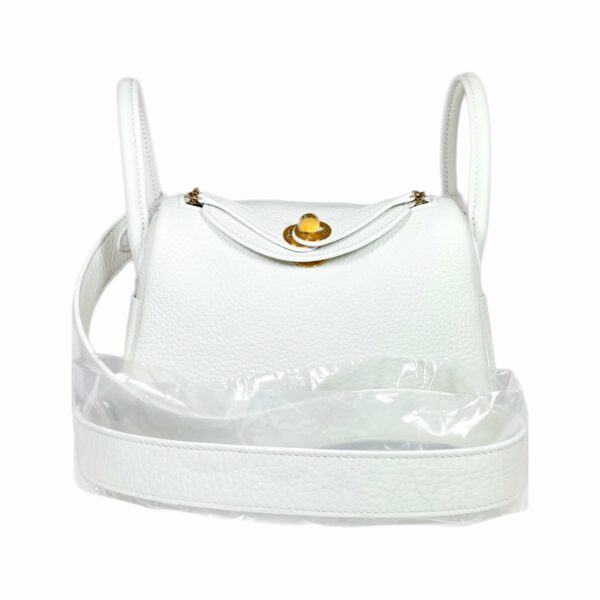 HM Mini Lindy White Clemence Gold Hardware - Image 12