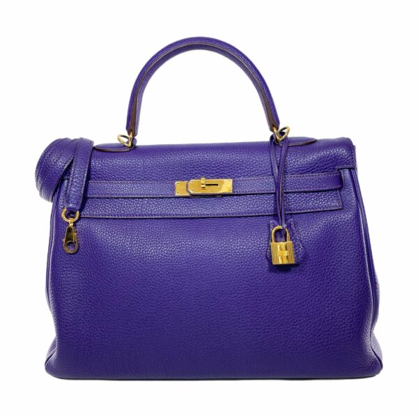 HM Kelly 35 Ultraviolet Togo Gold Hardware - Image 3