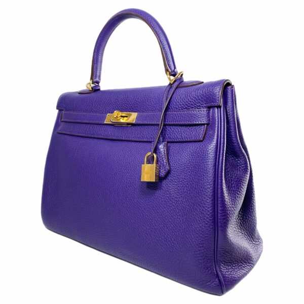 HM Kelly 35 Ultraviolet Togo Gold Hardware - Image 4