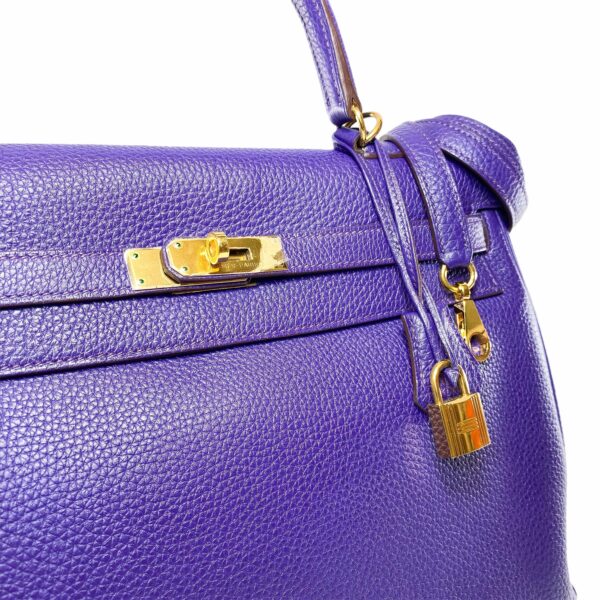 HM Kelly 35 Ultraviolet Togo Gold Hardware - Image 12