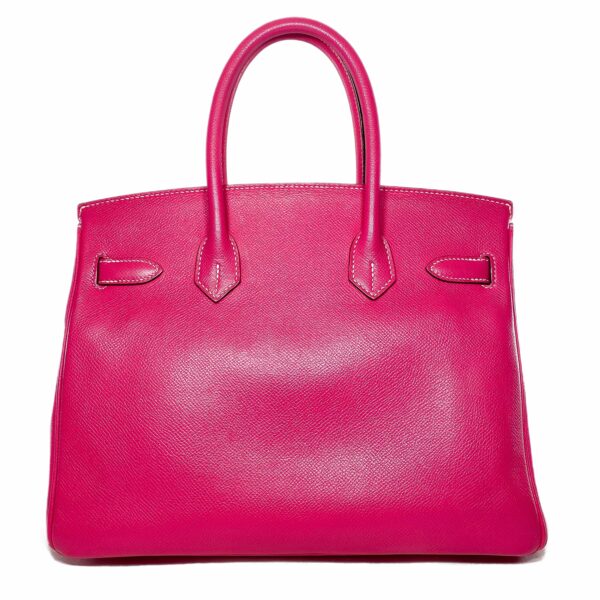 HM Birkin 30 Rose Tyrien Tosca Epsom Palladium Hardware - Image 2