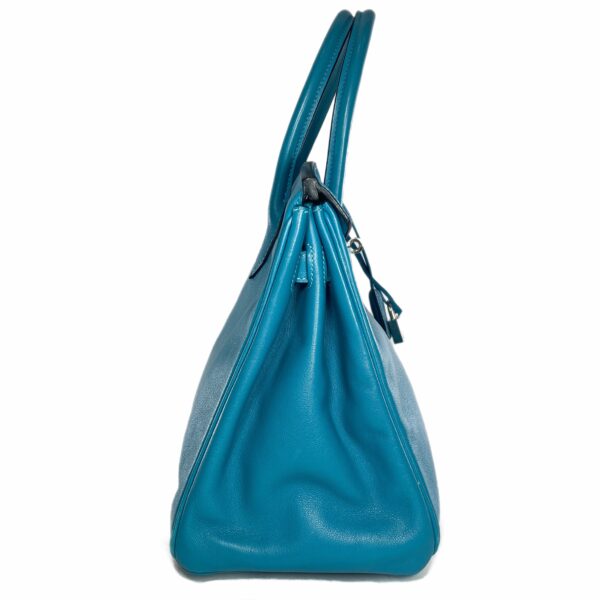 HM Birkin 30 Turquoise Swift Palladium Hardware - Image 5