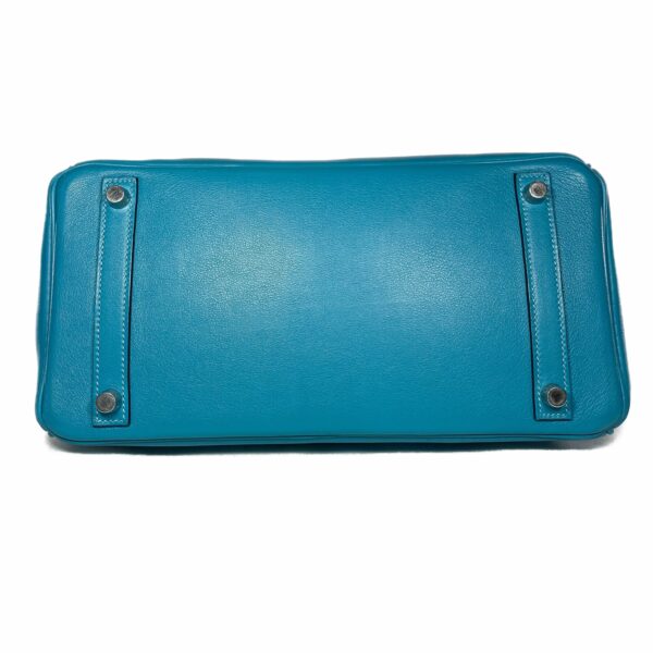 HM Birkin 30 Turquoise Swift Palladium Hardware - Image 7