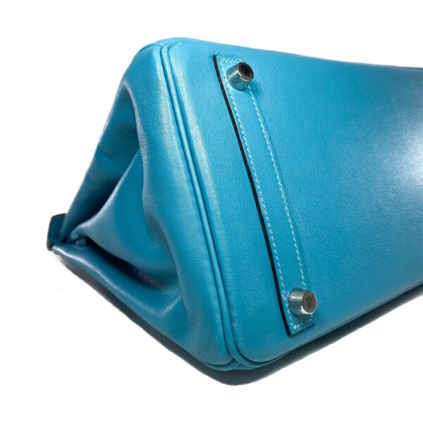 HM Birkin 30 Turquoise Swift Palladium Hardware - Image 8