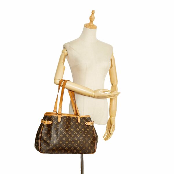 Brown LV Monogram Batignolles Horizontal Tote Bag - Image 9